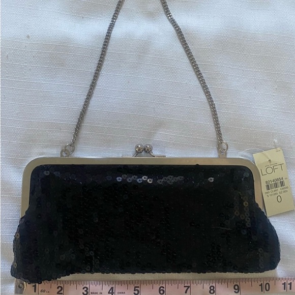 Ann Taylor LOFT Black Sequin
Clutch Bag Purse Evening Cocktail 10.5"X4.5" NWT - Picture 5 of 5